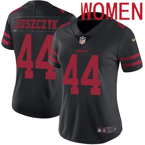 Women San Francisco 49ers #44 Kyle Juszczyk Nike Black Vapor Limited NFL Jersey